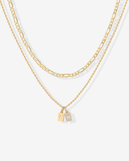 Double Initial Tag Necklace