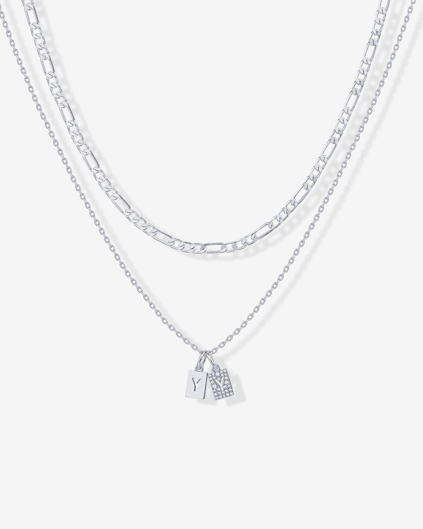 Double Initial Tag Necklace