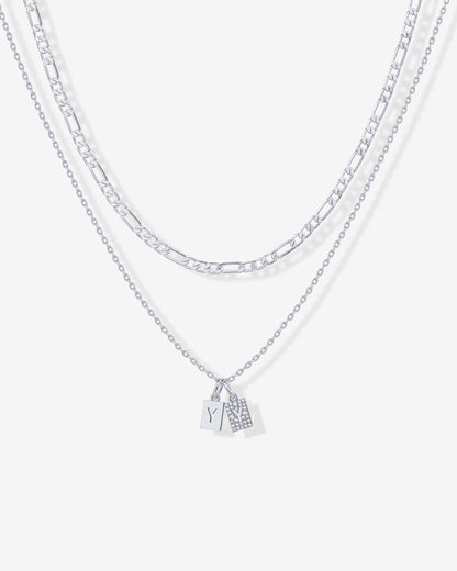 Double Initial Tag Necklace