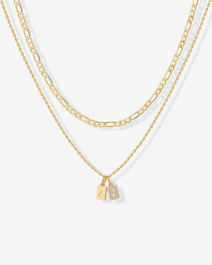 Double Initial Tag Necklace