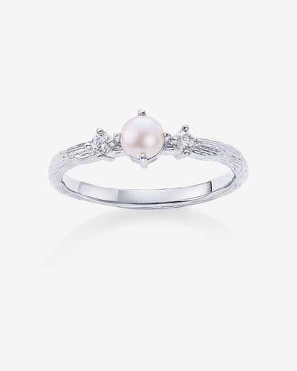 Pearl Hammered Ring