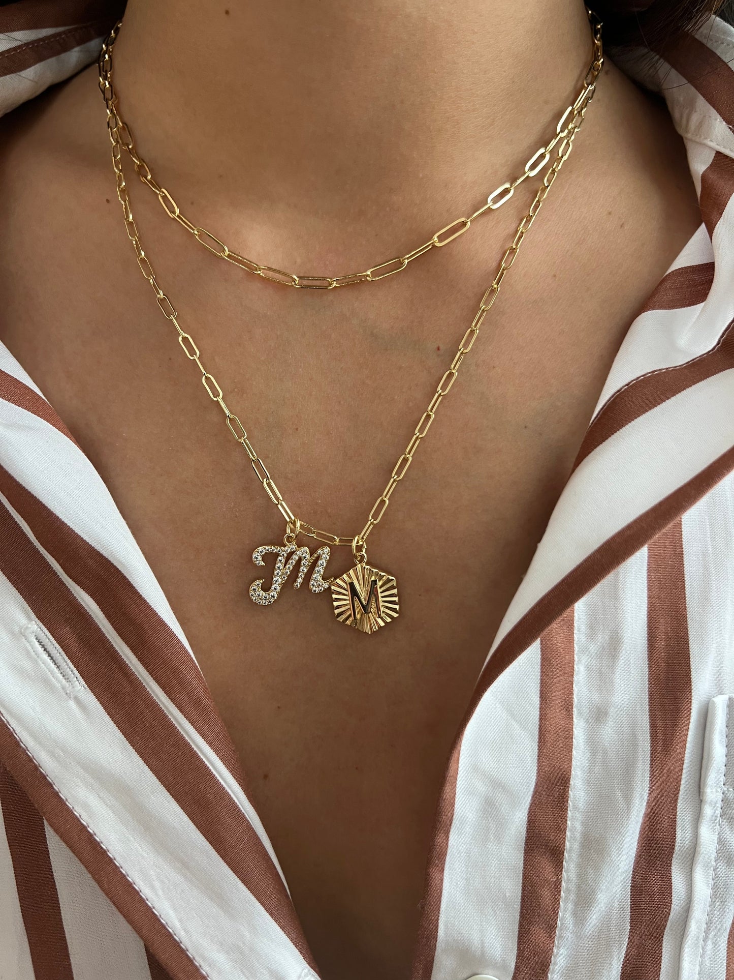 Initial Layered Pendant