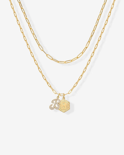 Initial Layered Pendant