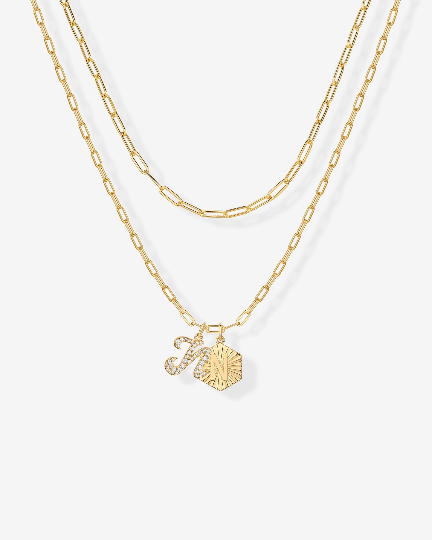 Initial Layered Pendant