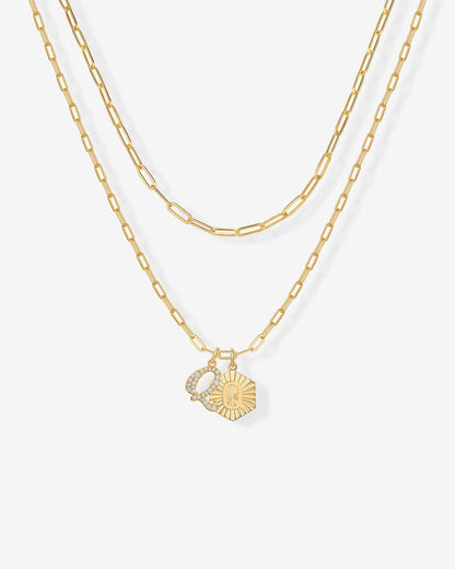 Initial Layered Pendant