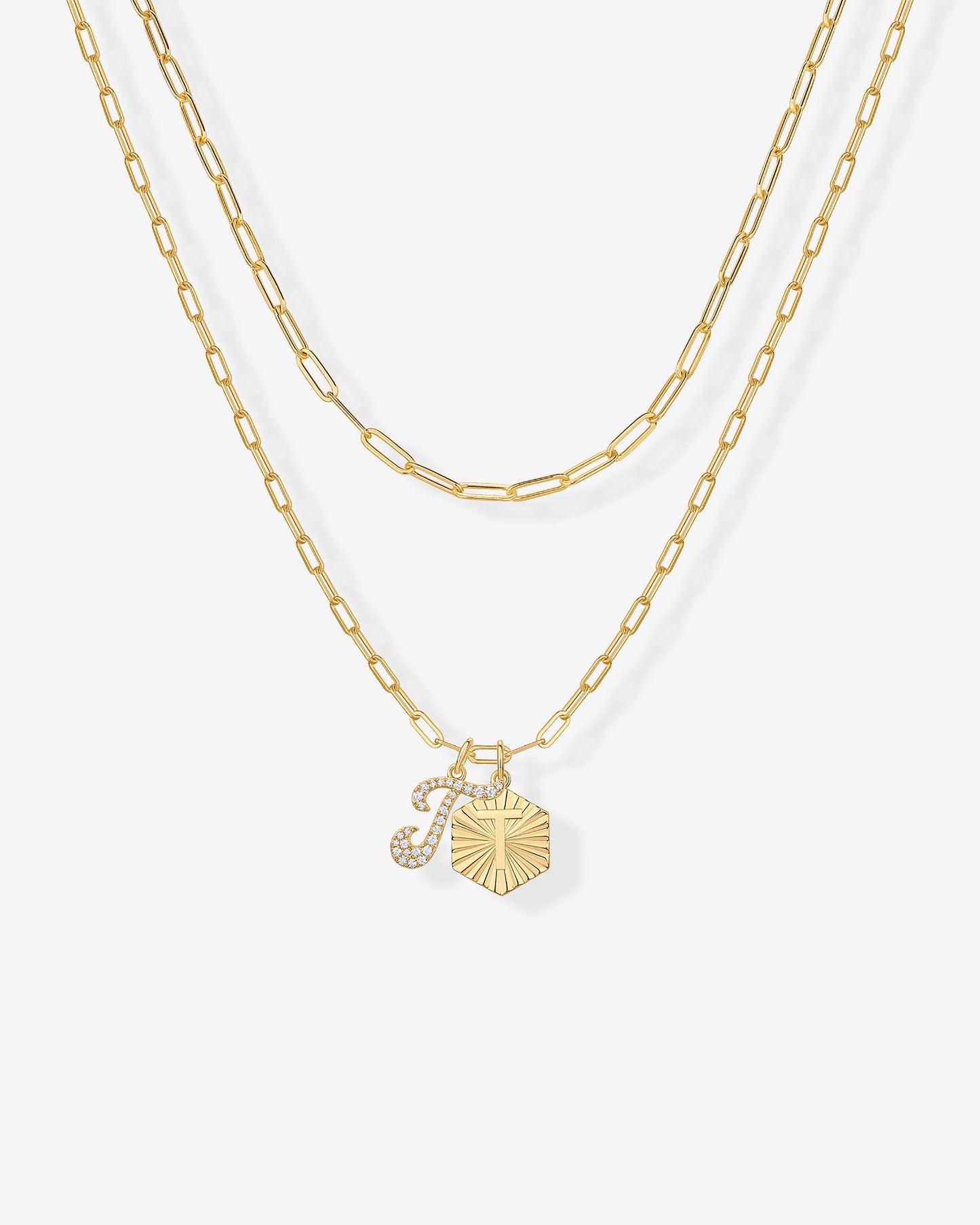 Initial Layered Pendant