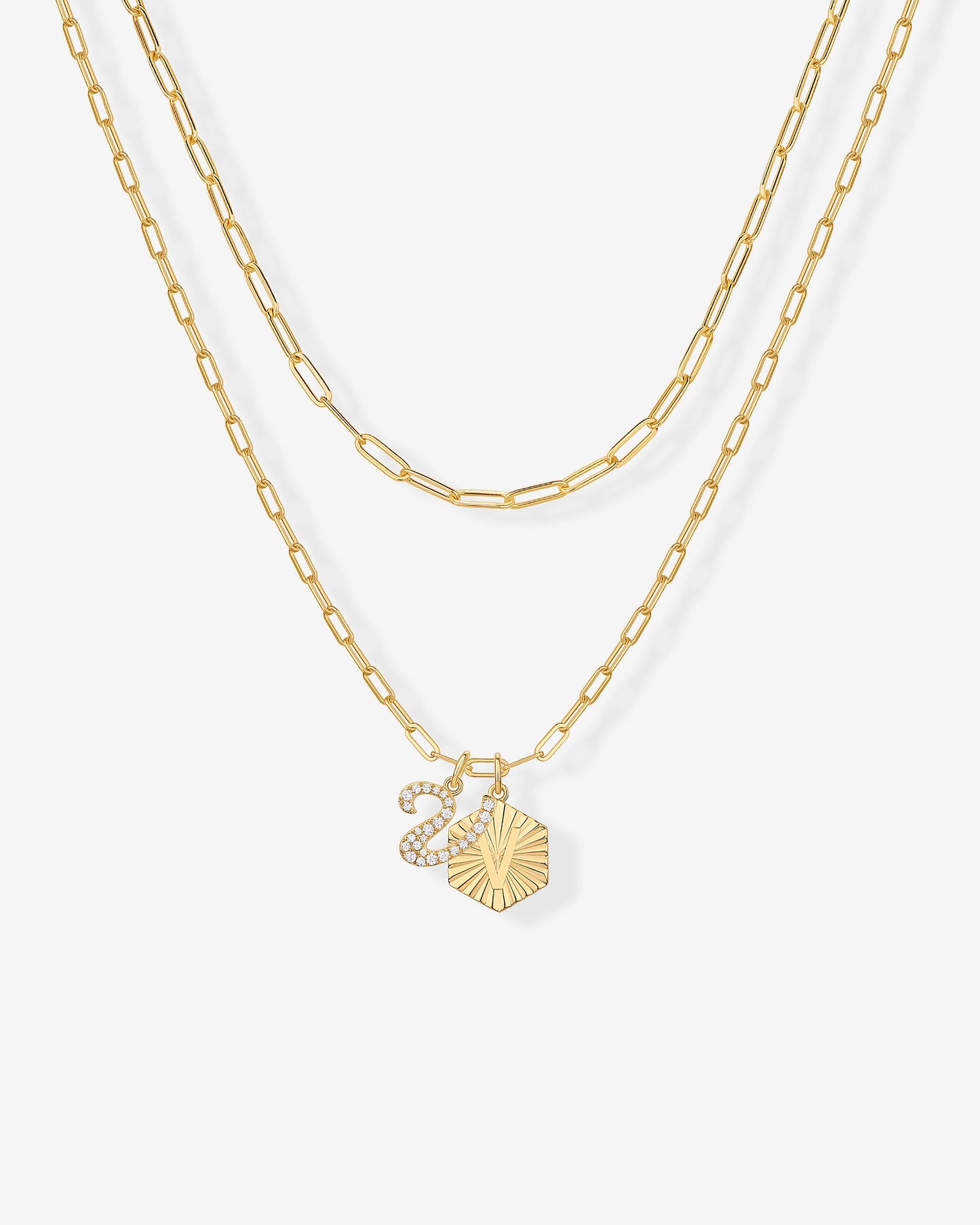Initial Layered Pendant
