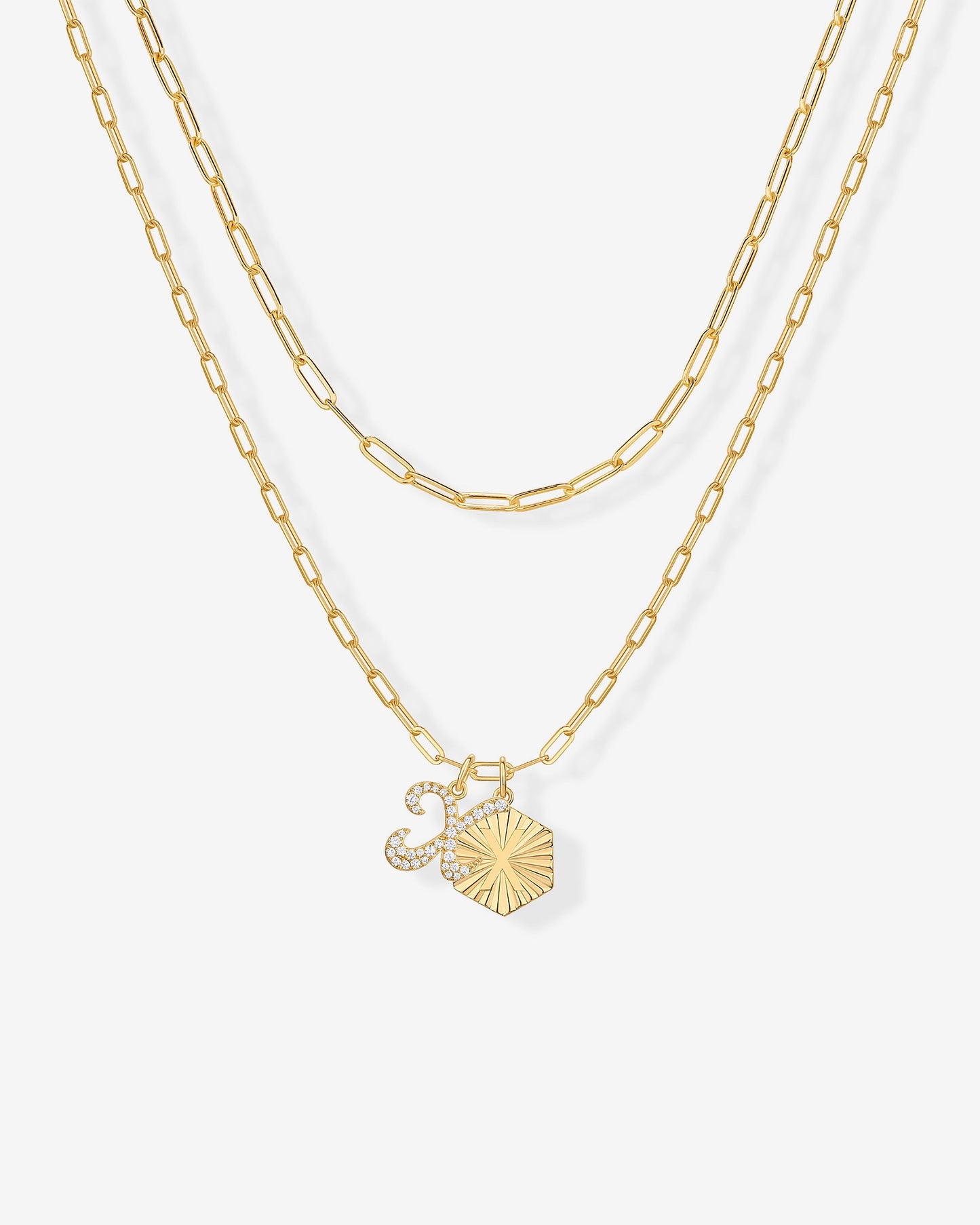 Initial Layered Pendant