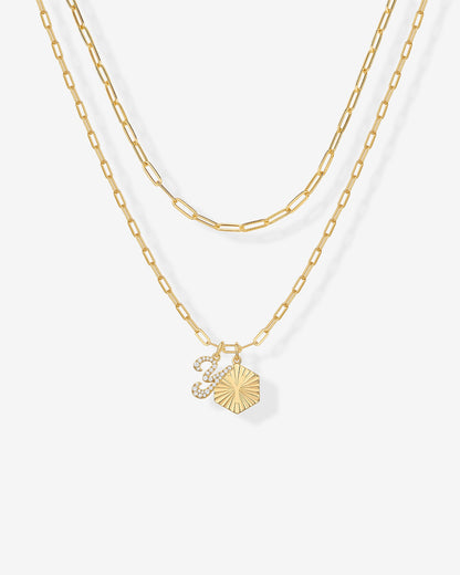 Initial Layered Pendant