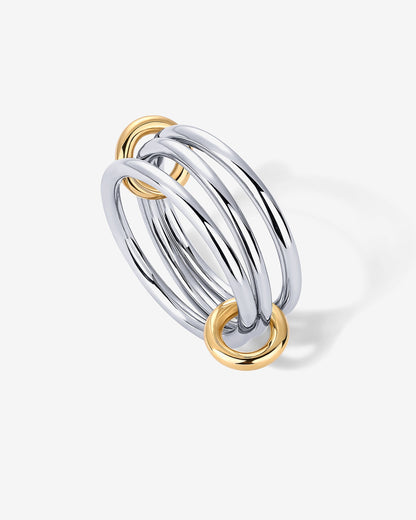Interlocked Two-Toned Statement Rings