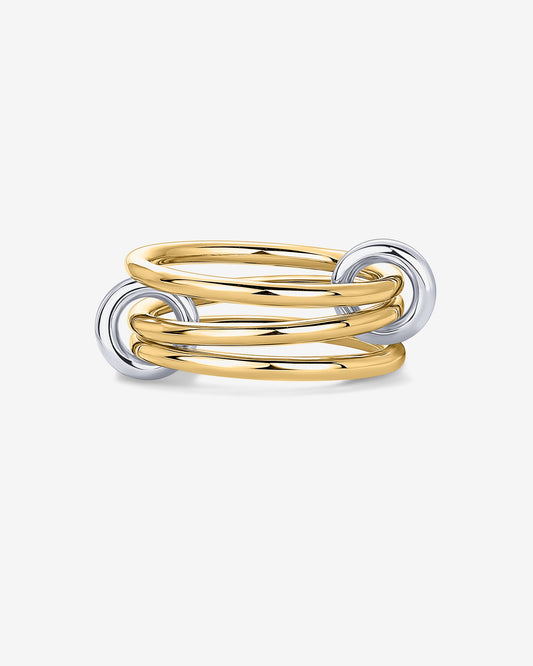 Interlocked Two-Toned Statement Rings