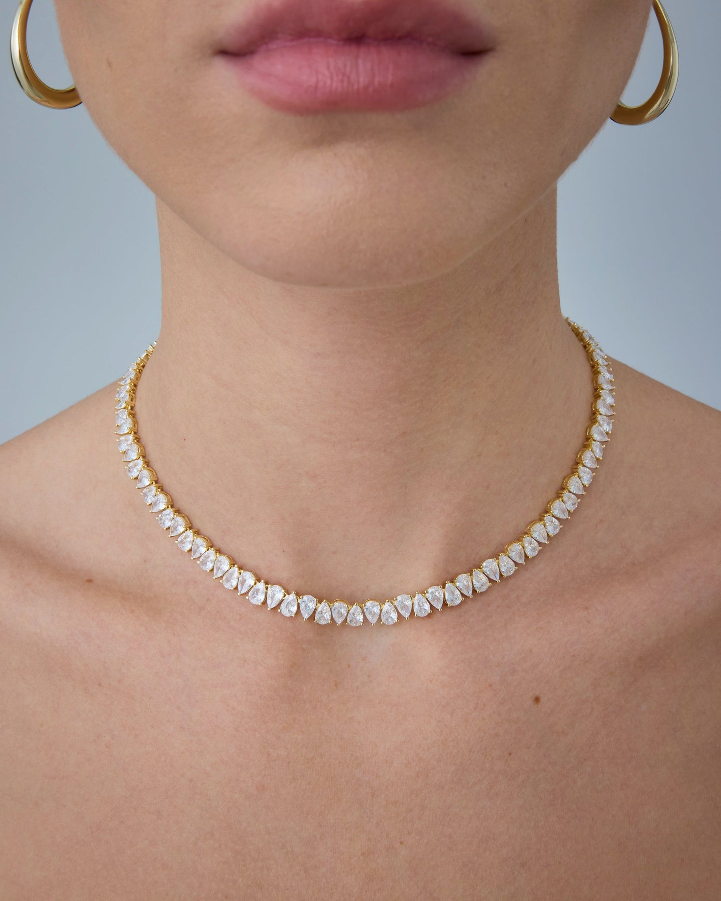 Pear Tennis Necklace
