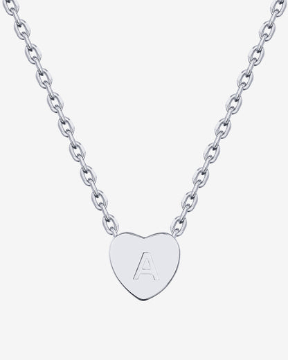 Dainty Heart Initial Necklace