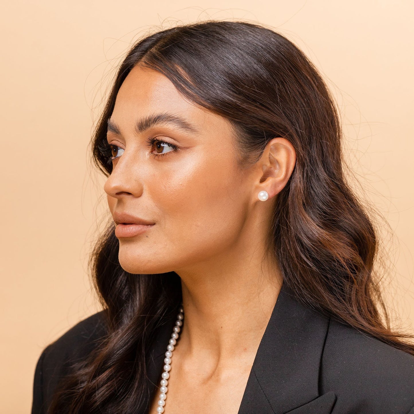 Gold Freshwater Pearl Studs