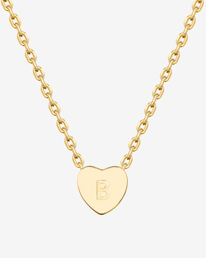 Dainty Heart Initial Necklace