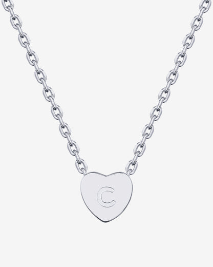 Dainty Heart Initial Necklace