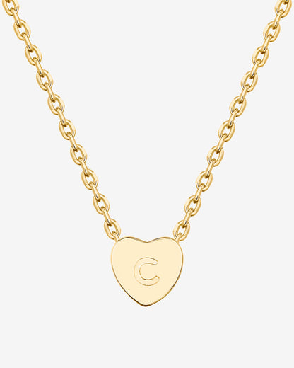 Dainty Heart Initial Necklace