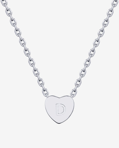 Dainty Heart Initial Necklace