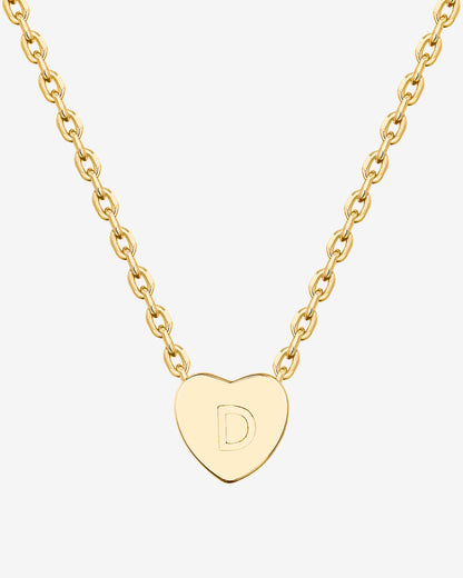 Dainty Heart Initial Necklace