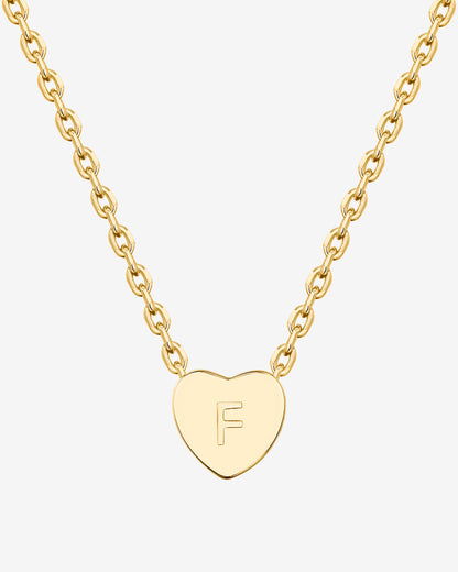 Dainty Heart Initial Necklace