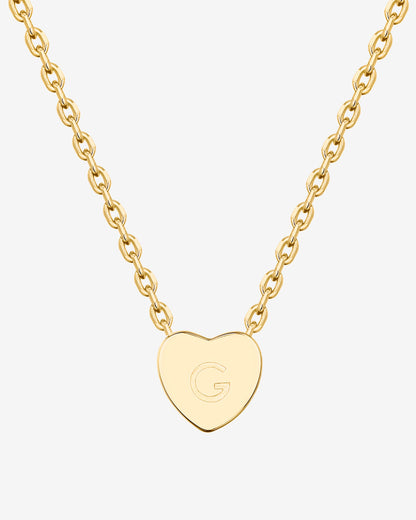 Dainty Heart Initial Necklace