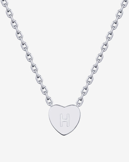 Dainty Heart Initial Necklace