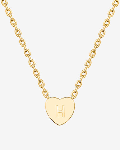 Dainty Heart Initial Necklace