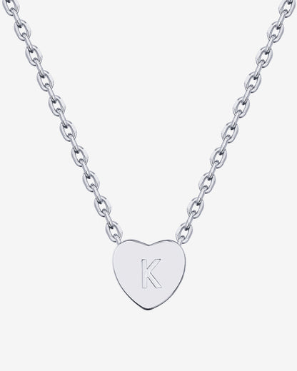 Dainty Heart Initial Necklace