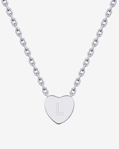 Dainty Heart Initial Necklace