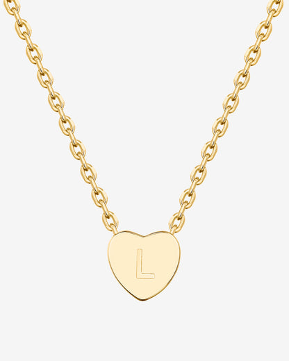 Dainty Heart Initial Necklace