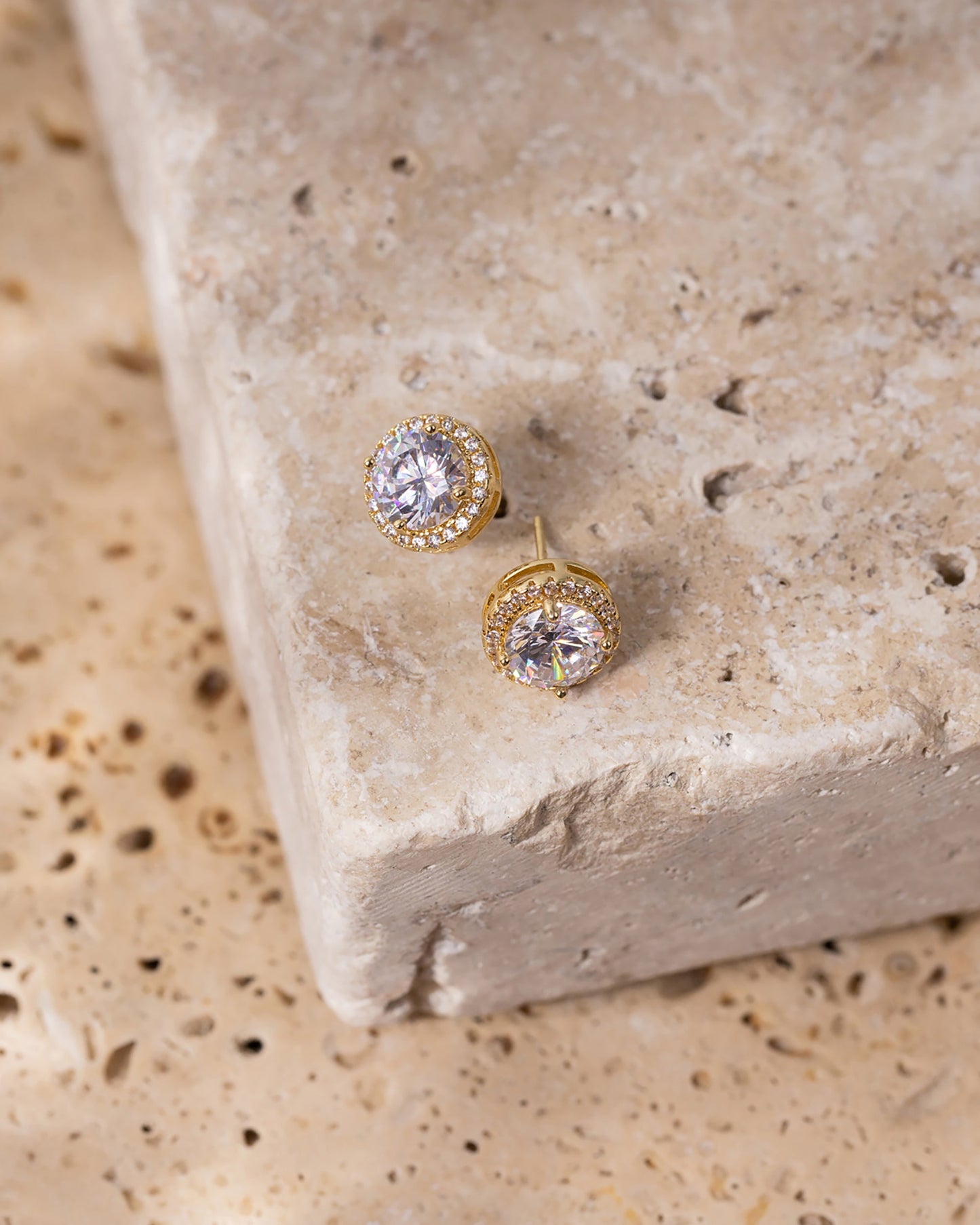 Vermeil Large Halo Studs