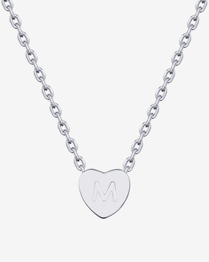 Dainty Heart Initial Necklace