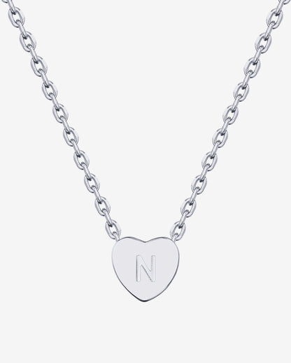 Dainty Heart Initial Necklace