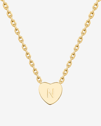 Dainty Heart Initial Necklace