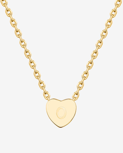 Dainty Heart Initial Necklace