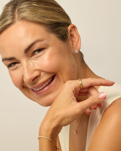 Vermeil Large Halo Studs