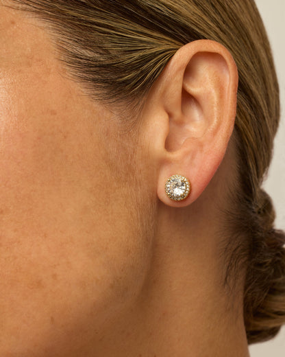 Vermeil Large Halo Studs