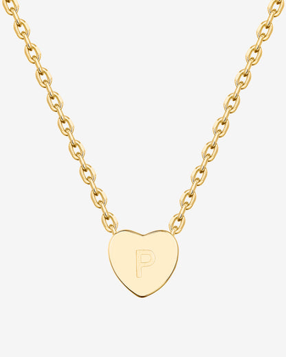 Dainty Heart Initial Necklace