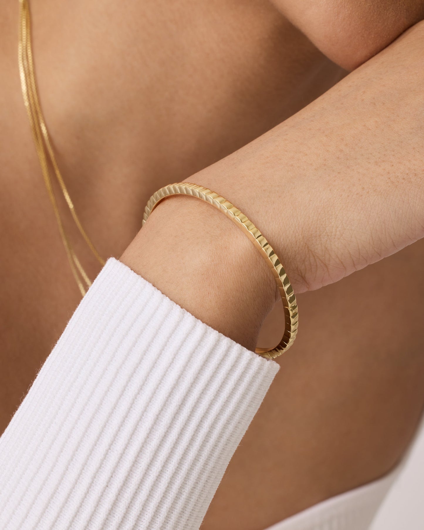 Ribbed Cuff Bangle