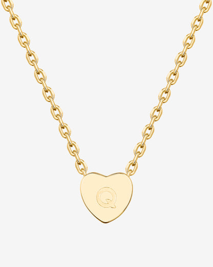 Dainty Heart Initial Necklace