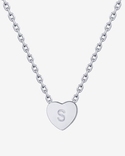 Dainty Heart Initial Necklace