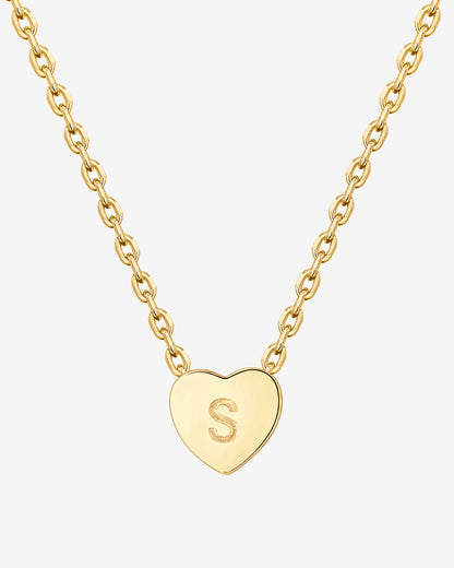 Dainty Heart Initial Necklace
