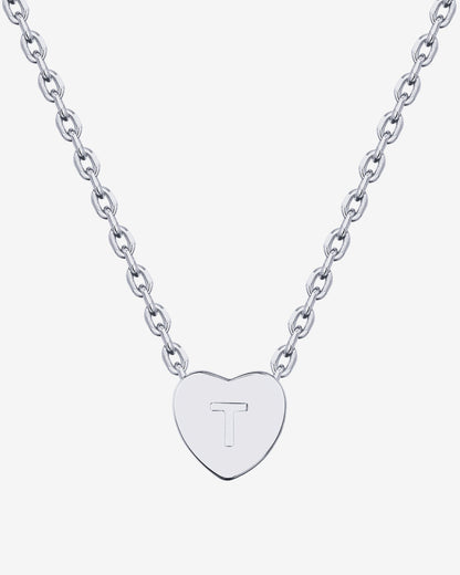 Dainty Heart Initial Necklace
