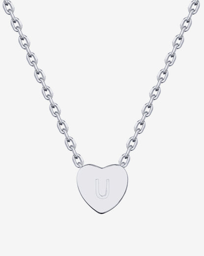 Dainty Heart Initial Necklace