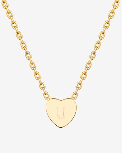 Dainty Heart Initial Necklace