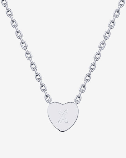 Dainty Heart Initial Necklace