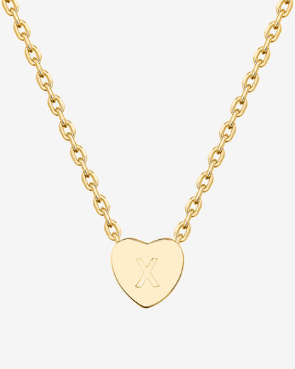 Dainty Heart Initial Necklace