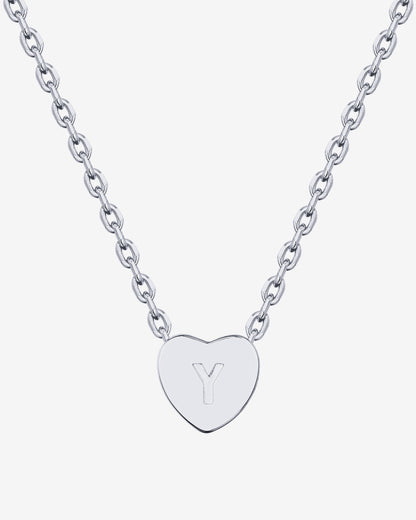 Dainty Heart Initial Necklace