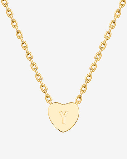 Dainty Heart Initial Necklace