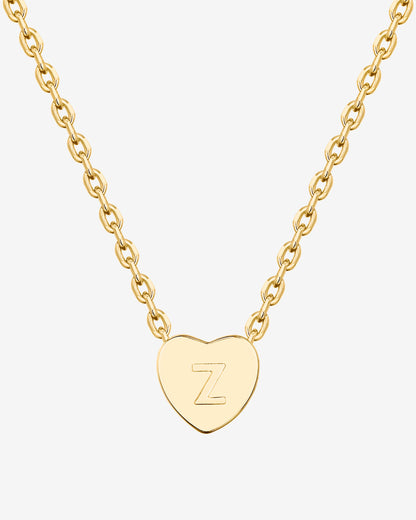 Dainty Heart Initial Necklace